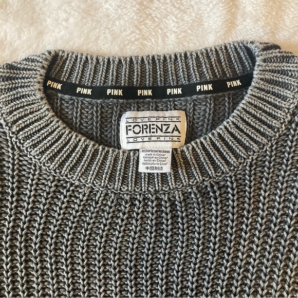 vs love pink forenza grey knit sweater size xs - Picture 2 of 4